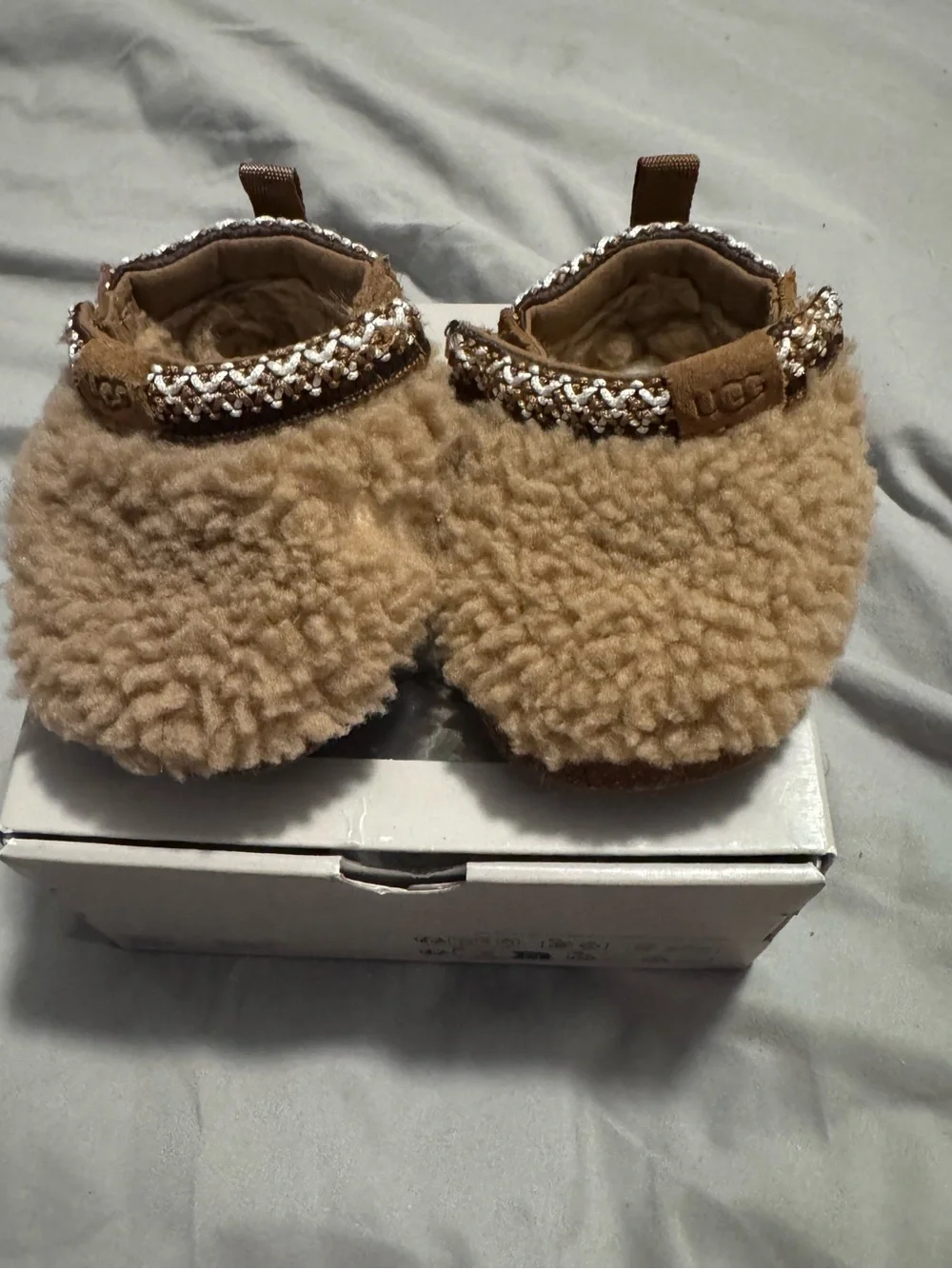 UGG Baby Sheepskin Crib Booties in Chestnut Brown